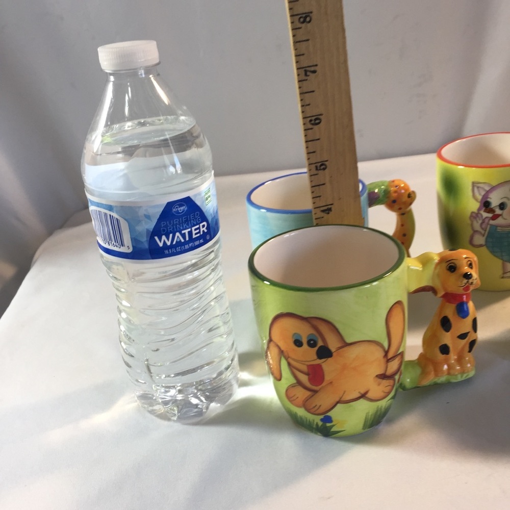 4 vintage ceramic animal mug set dog pig bear dear - Picture 6 of 12